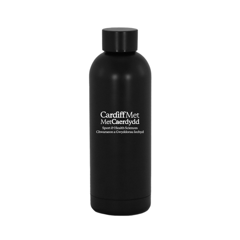 Cardiff Met Sport - Stainless Steel Bottle - 500ml - Black