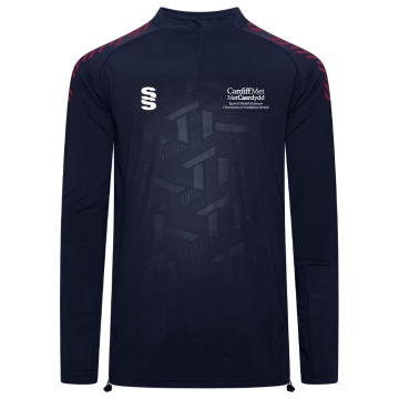 Cardiff Met Sport - Impact 1/4 Zip Performance Top - Maroon Trim - Men's/Unisex Fit