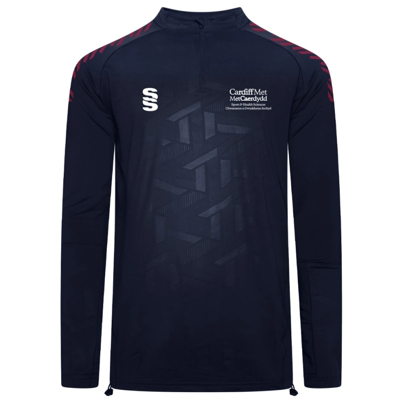 Cardiff Met Sport - Impact 1/4 Zip Performance Top - Maroon Trim - Men's/Unisex Fit