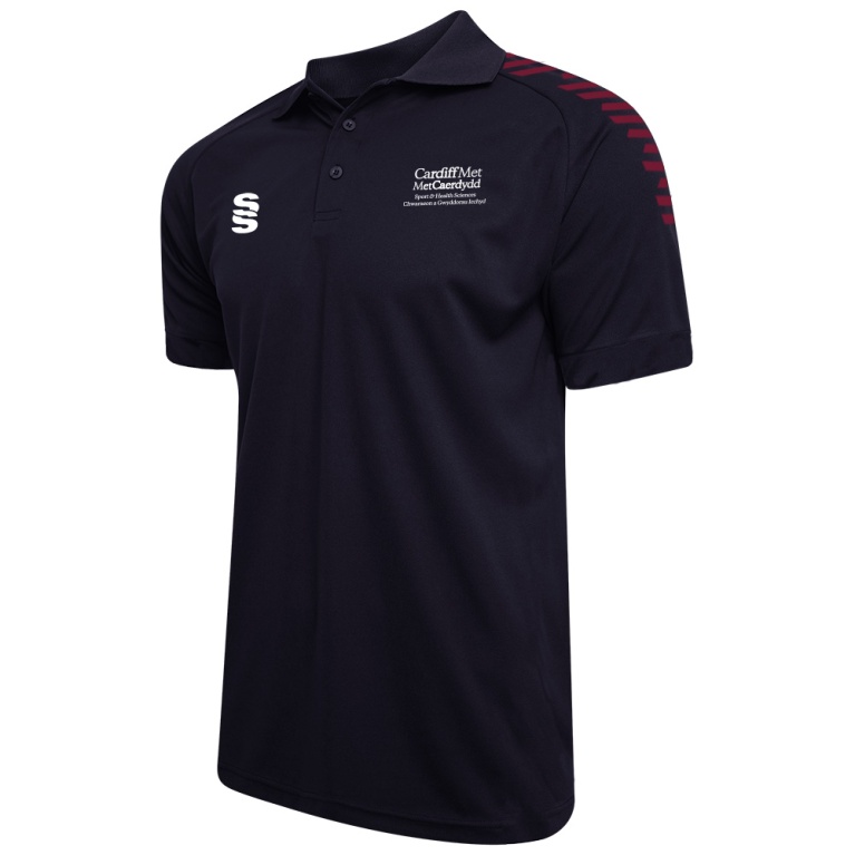 Cardiff Met Sport - Dual Solid Colour Polo - Maroon Trim - Men's/Unisex Fit
