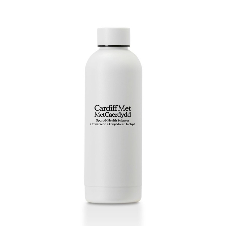 Cardiff Met Sport - Stainless Steel Bottle - 500ml - White