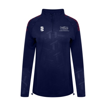 Cardiff Met Sport - Impact 1/4 Zip Performance Top - Maroon Trim - Women's Fit