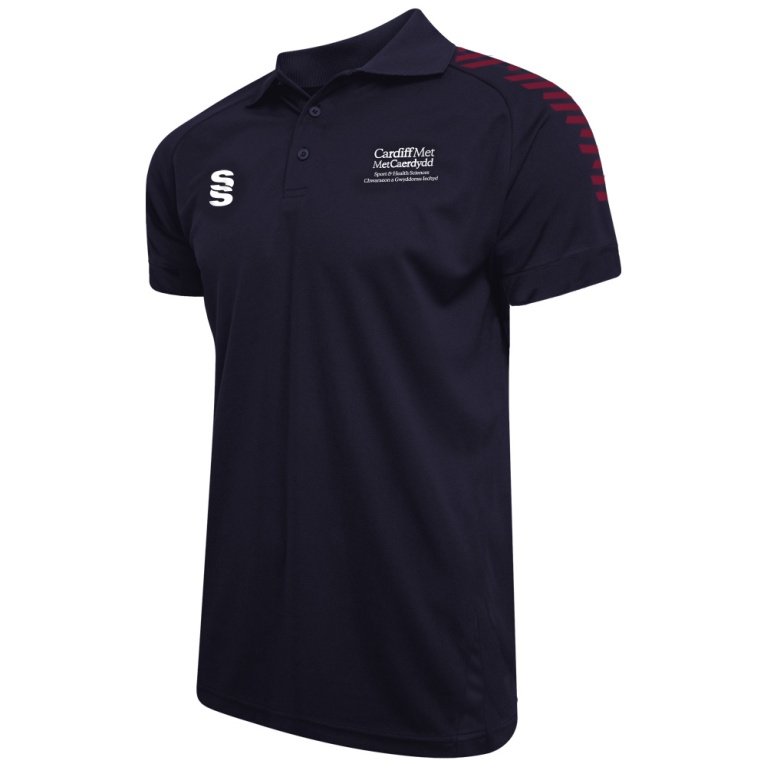 Cardiff Met Sport - Dual Solid Colour Polo - Maroon Trim - Women's Fit